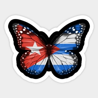 Cuban Flag  Butterfly - Gift for Cuban From Cuba Sticker